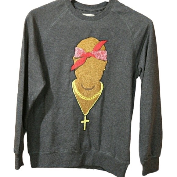 Elevenparis “Life Is A Joke” Graphic Sweatshirt Pullover Gray Streetwear Small - Picture 1 of 13